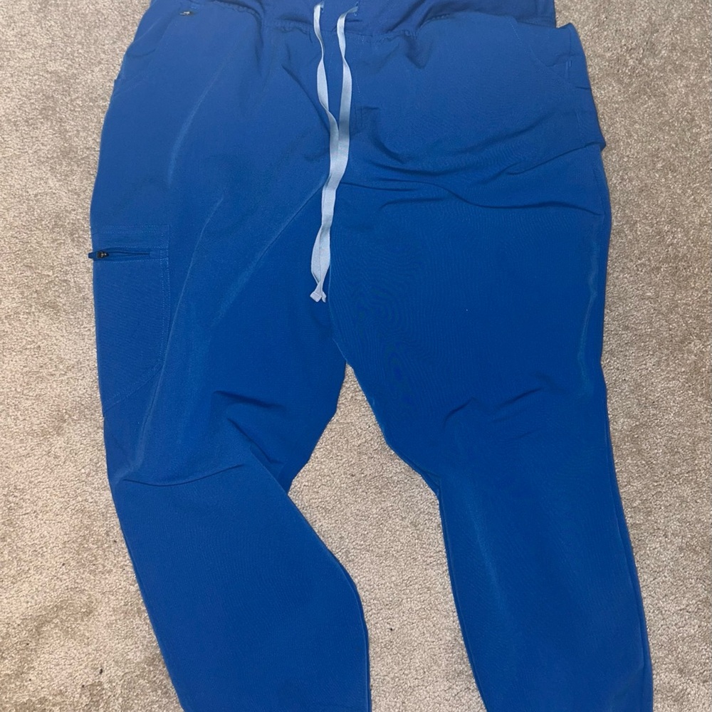 FIGS Womens Zamora Jogger Scrub Bottoms, Regular length- Royal Blue 2XL
